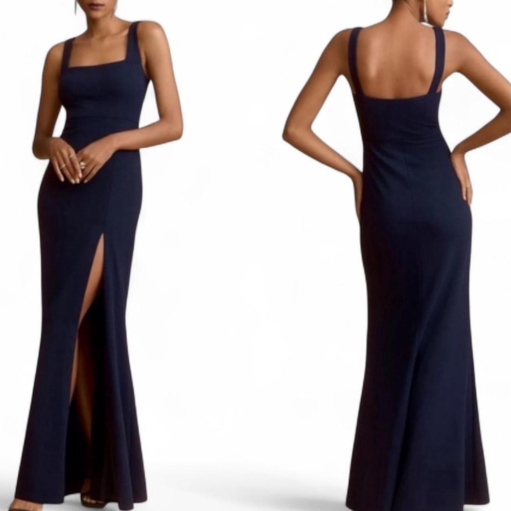 Anthropologie Navy Maxi Dress